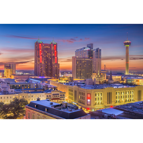 Ebern Designs San Antonio, Texas, USA Skyline by Wrapped Canvas